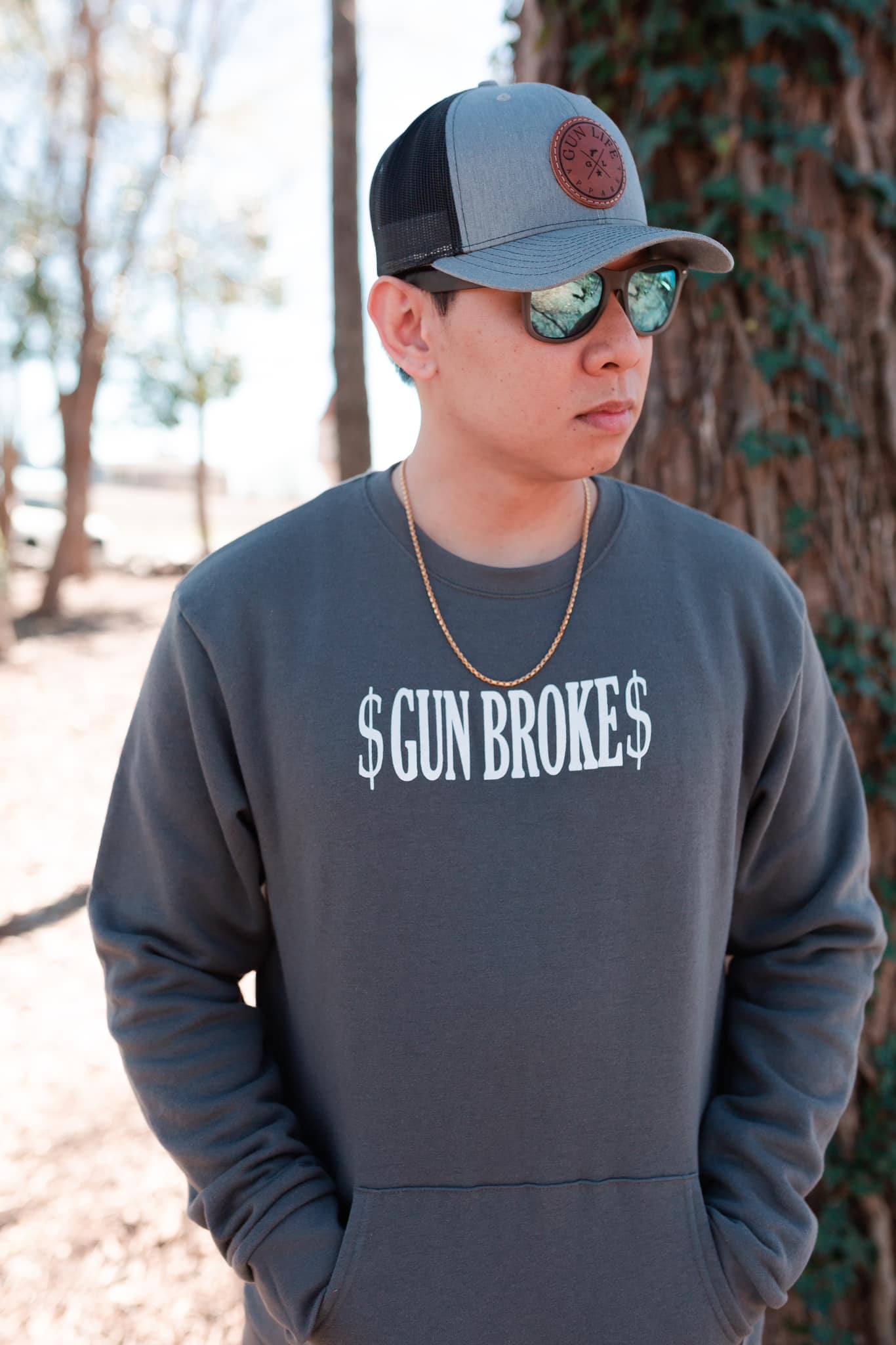 Gun Broke Sweatshirt with Pockets